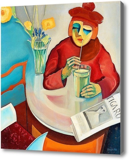 Репродукция картины Женщина в кафе. Картина маслом на холсте Женщина в  кафе