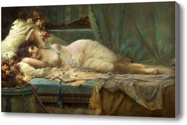 Репродукция картины Отдыхающая женщина. Картина маслом на холсте  Отдыхающая женщина