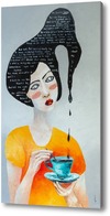 Картина Девушка с чашкой кофе