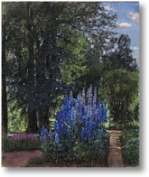 Картина Цветы в летнем саду