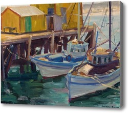 Картина Рыбацкие лодки в доке 
