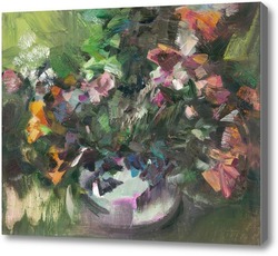 Картина букет цветов на круглом столе