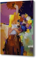 Картина Девушка с букетом цветов