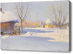 Картина Украинская Деревня зимой