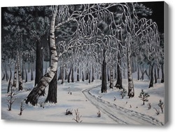 Картина Скользя по утреннему снегу.