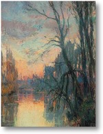 Картина Закат на реке.