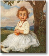 Купить картину Портрет девушки, сидящей под деревом.
