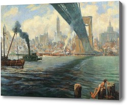 Картина Бруклинский Мост, Нью-Йорк
