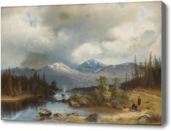 Картина Горы и лес