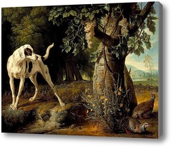Картина Пейзаж с собакой и куропаткой