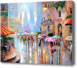Купить картину Дождливый город