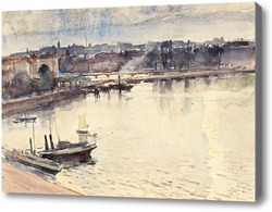 Картина Женева. Озера и молодежный мост, 1895