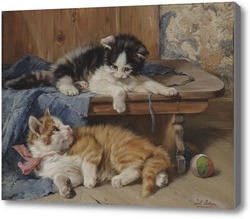 Картина Два играющих котенка