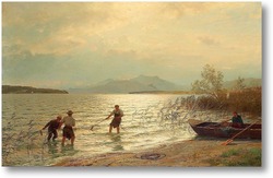 Картина Рыбалка на берегу