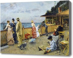 Картина Скалы,вилла в Сент-Адрес, Стевенс Альфред
