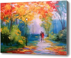 Купить картину Осенняя прогулка в парке