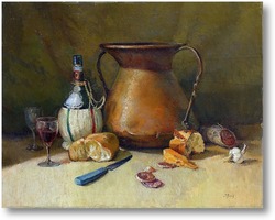 Картина Натюрморт с хлебом и вином