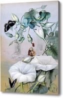 Картина Исследование лилий и бабочек около озера, Роуэн Эллис