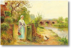 Картина Картина Волборна Эрнеста.Девушка у ворот
