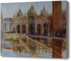 Картина Венеция.Дождь.Голуби.