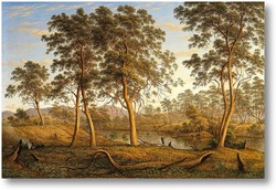 Картина Туземцы на реке Уз.Тасмания