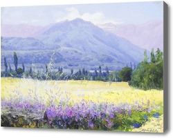 Картина Холмы, поля и люцерны, Чили