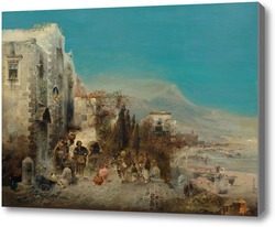 Картина Восточная уличная сцена. 1888