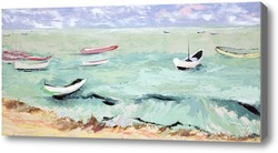 Картина Лодки у побережья