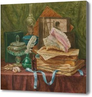 Картина Натюрморт с книгами и ракушкой 