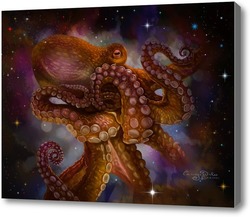 Картина осьминог и звезды