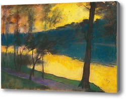 Купить картину Бранденбургское озеро при заходе солнца