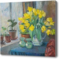 Картина Натюрморт с желтыми тюльпанами в кувшине