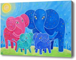 Купить картину Семья слонов