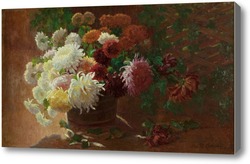 Картина Натюрморт с хризантемами 