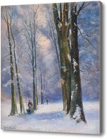 Картина Зимой в лесу, недалеко от Парижа