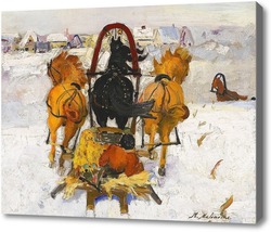 Картина Тройка в снегу