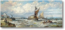 Картина Баржи и другие торговые суда в бризе в Дувре