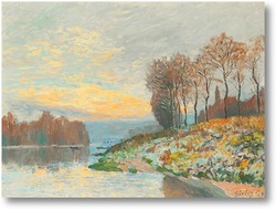 Картина Сена в Буживале, Морозное утро