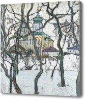 Картина Зимняя сцена с церковью