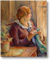 Картина Женщина и ее вышивка
