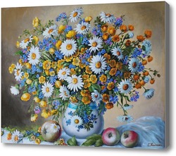 Купить картину Букет цветов в фарфоровой вазе.
