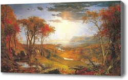 Картина Осень — на реке Гудзон