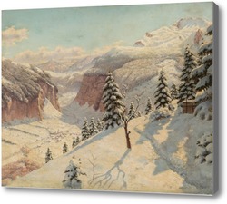Картина Зимний Горный Перевал