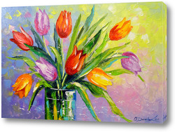 Картина Букет разноцветных тюльпанов