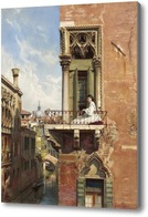 Картина Анна Пассини на балконе Палаццо Приули в Венеции