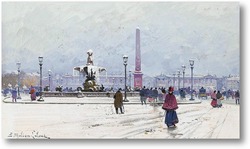 Картина Площадь Согласия под снегом