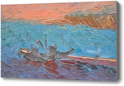 Картина Пристань с кораблями