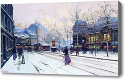 Картина Бульвар под снегом