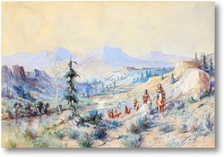 Картина Индейцы на тропе