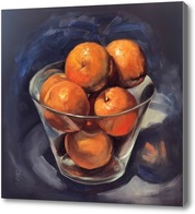 Картина Апельсины в стеклянной чаше